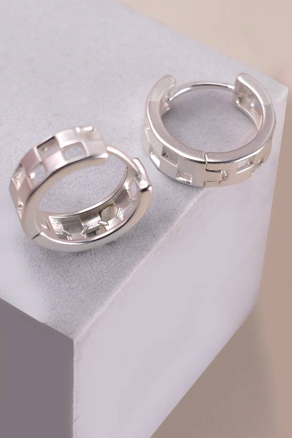 Checker Hoop Earrings