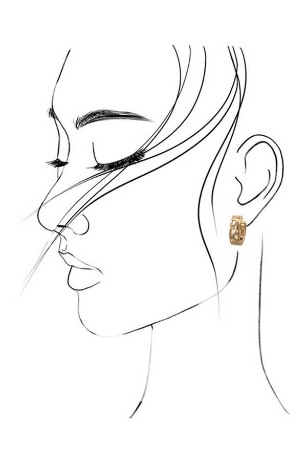 Checker Hoop Earrings