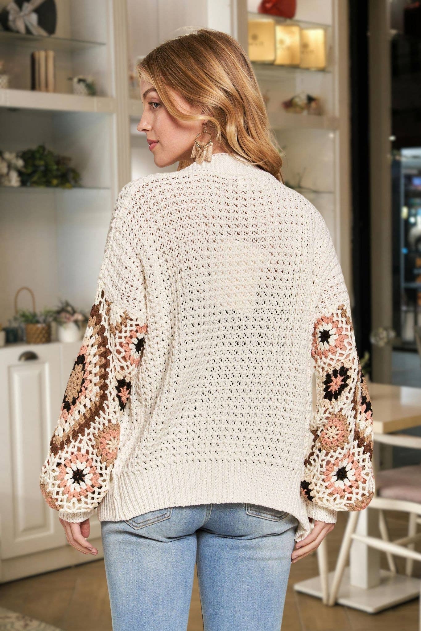 Crochet Sleeve Cardigan