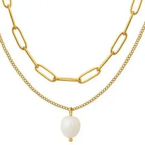 Paperclip and Pearl Necklace