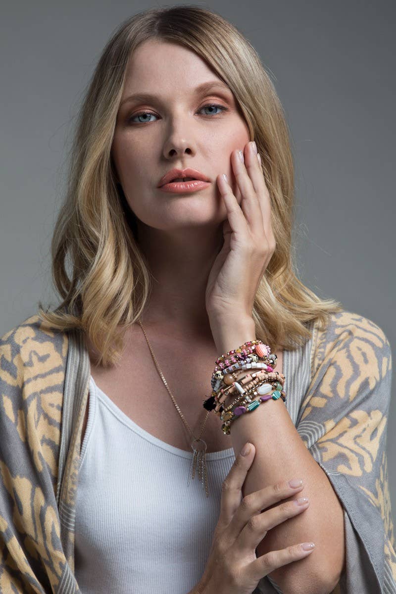 12 Strand Multi Beads Bracelet Set