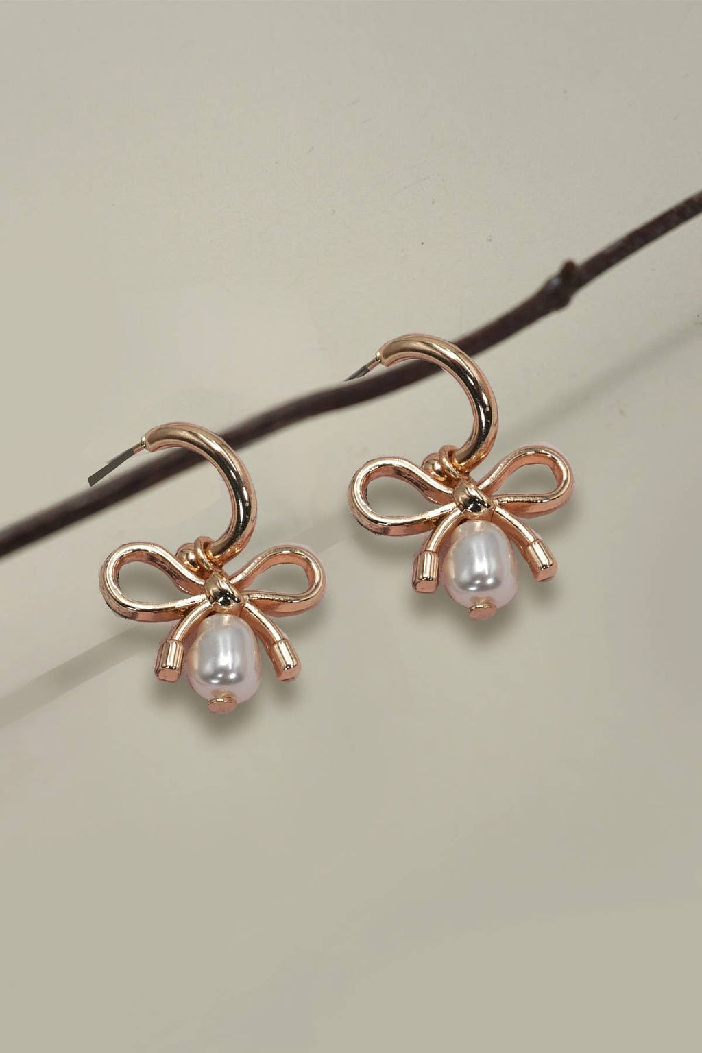 Bow Pearl Drop Earrings