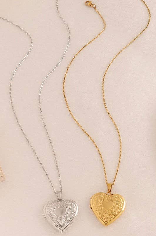 18K Heart Locket Necklace