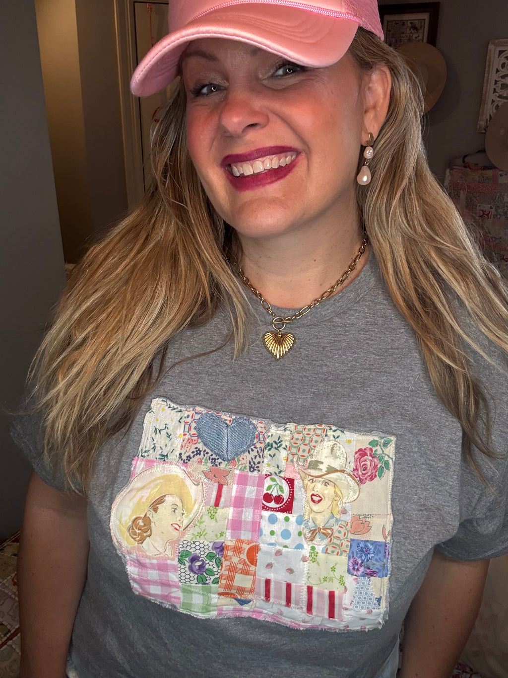 Vintage Cowgirls Patchwork Tee
