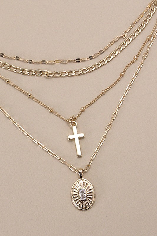 Cross and Charm Necklace