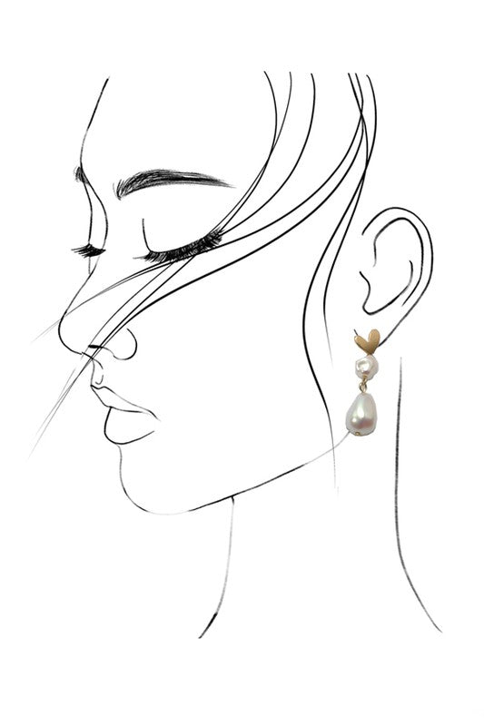 Pearl Heart Earrings