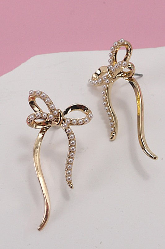 Pearl Bow Earrings