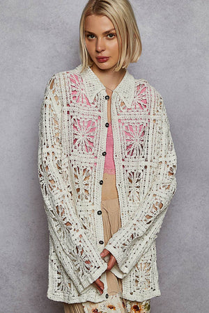 Crochet Button Down Shirt
