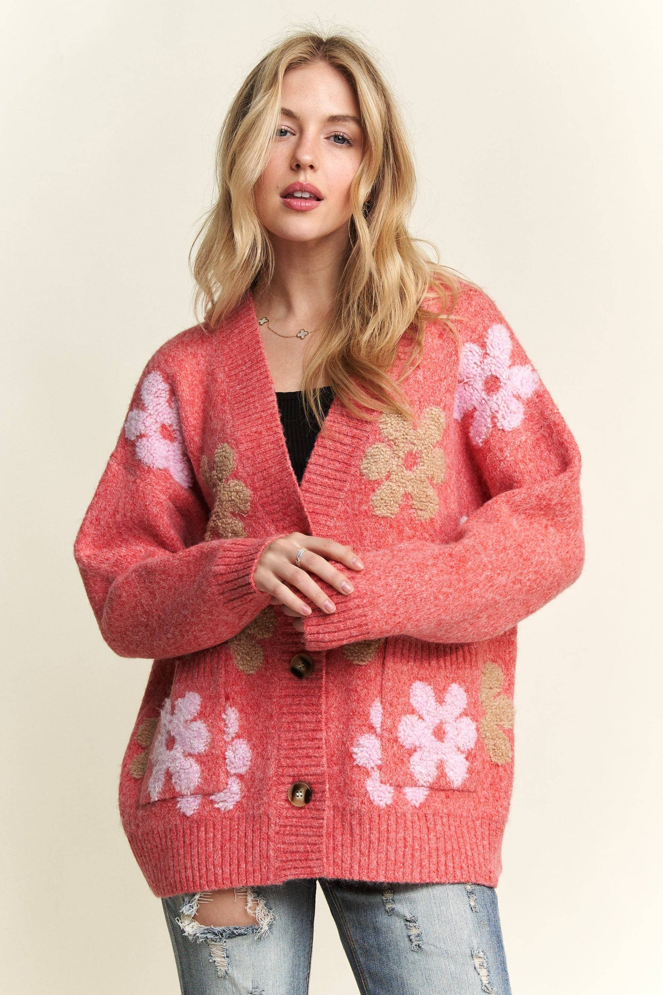 Floral Button Down Cardigan
