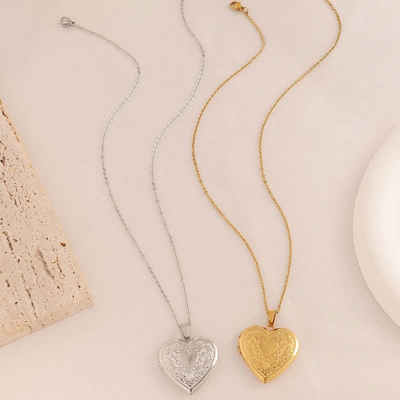 18K Heart Locket Necklace