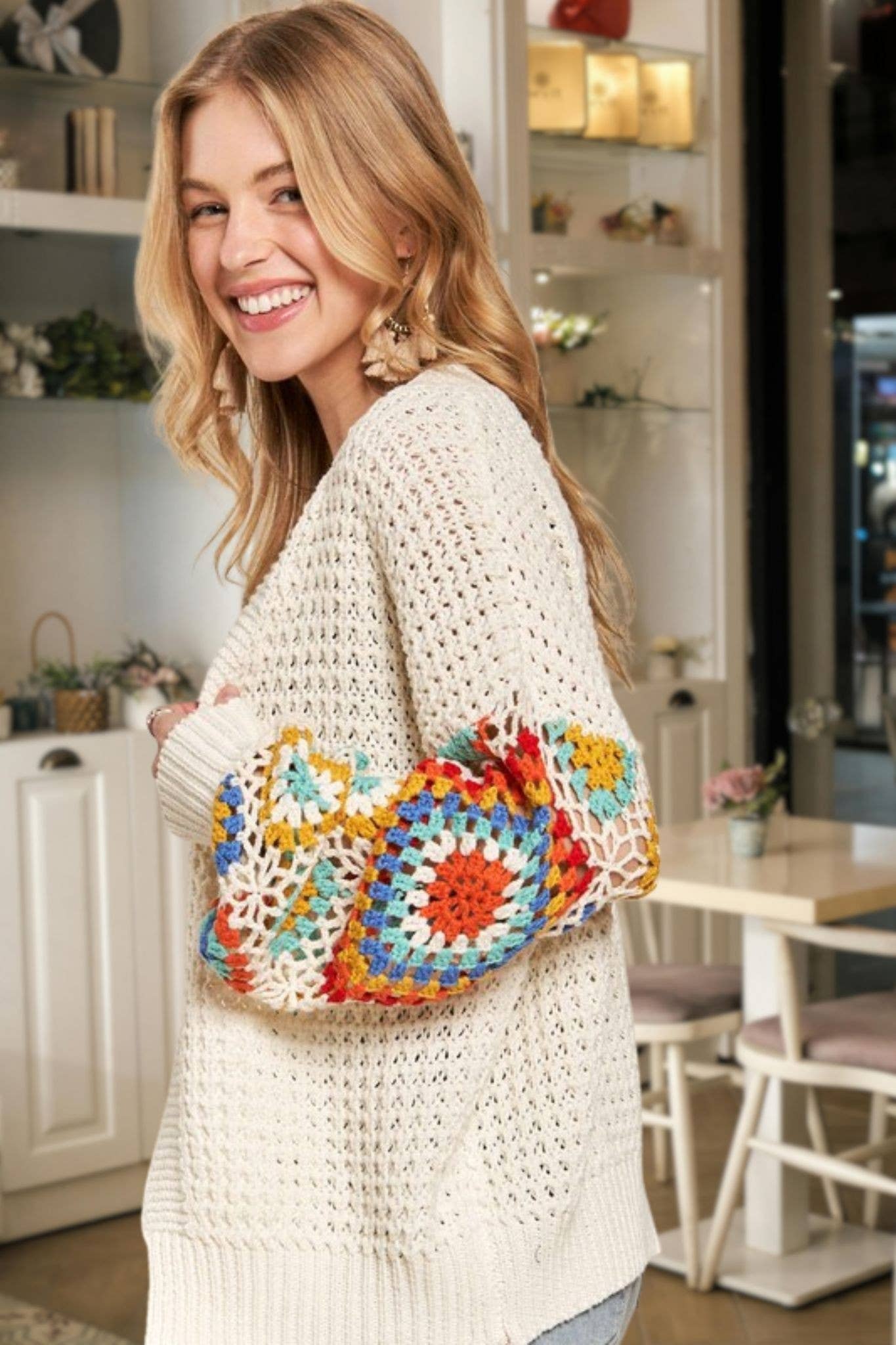Crochet Sleeve Cardigan