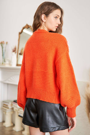 Crochet Flower Sweater Cardigan