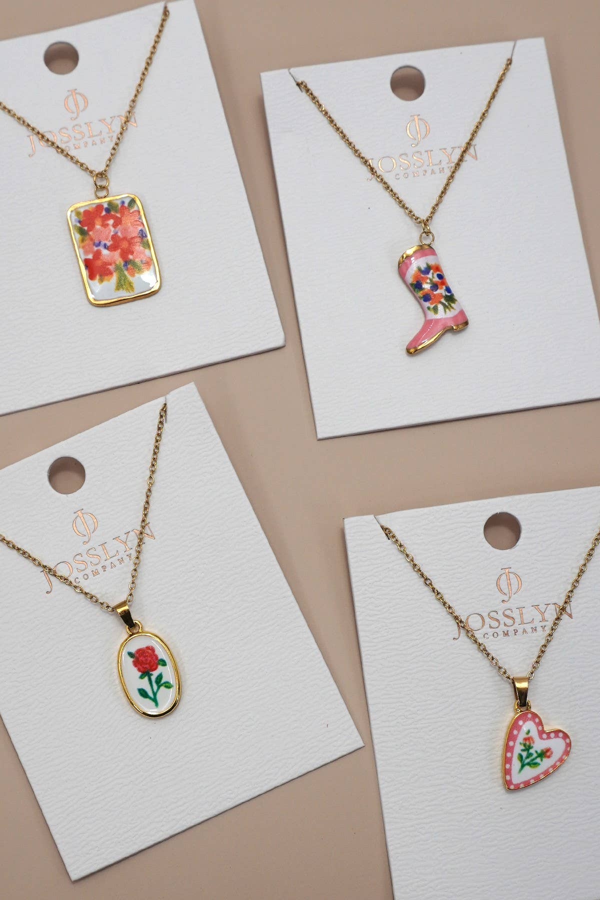 18K Enamel Heart Necklace