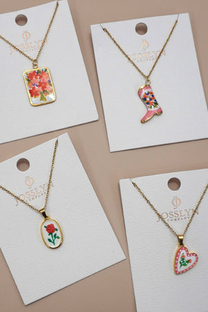 18K Enamel Heart Necklace
