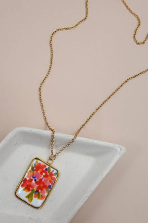18K Enamel Heart Necklace