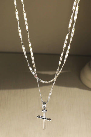 Double Layer Cross Pendant Necklace