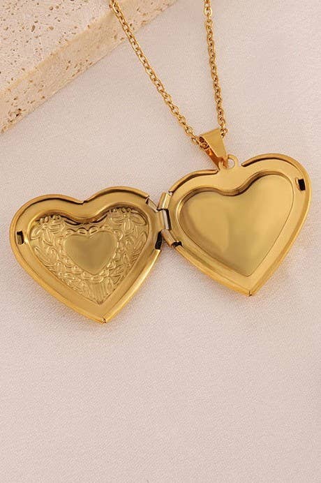 18K Heart Locket Necklace