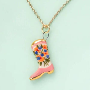 18K Enamel Heart Necklace