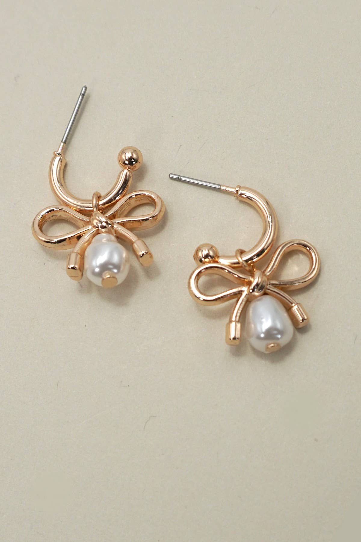 Bow Pearl Drop Earrings